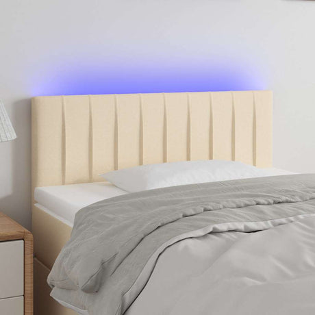 Vidaxl hoofdbord led 100x5x78 88 cm stof crèmekleurig