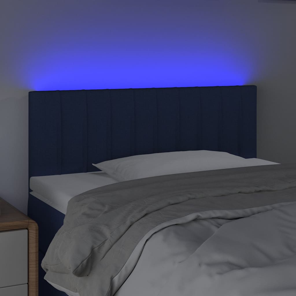 Vidaxl hoofdbord led 100x5x78 88 cm stof blauw