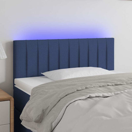 Vidaxl hoofdbord led 100x5x78 88 cm stof blauw
