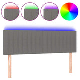 Vidaxl hoofdbord led 144x5x78 88 cm stof donkergrijs