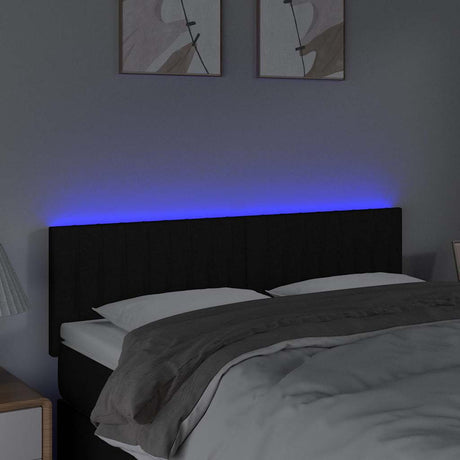 Vidaxl hoofdbord led 144x5x78 88 cm stof zwart