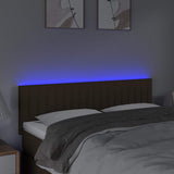 Vidaxl hoofdbord led 144x5x78 88 cm stof donkerbruin
