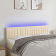 Vidaxl hoofdbord led 144x5x78 88 cm stof crèmekleurig