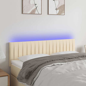 Vidaxl hoofdbord led 144x5x78 88 cm stof crèmekleurig