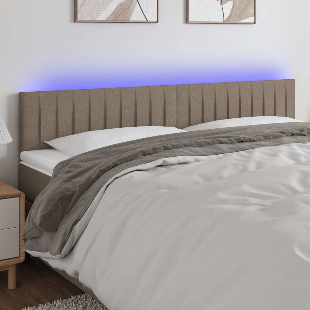 Vidaxl hoofdbord led 200x5x78 88 cm stof taupe