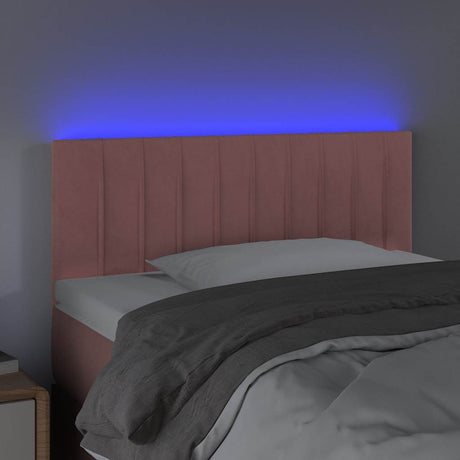 Vidaxl hoofdbord led 80x5x78 88 cm fluweel roze