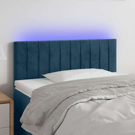 Vidaxl hoofdbord led 90x5x78 88 cm fluweel donkerblauw