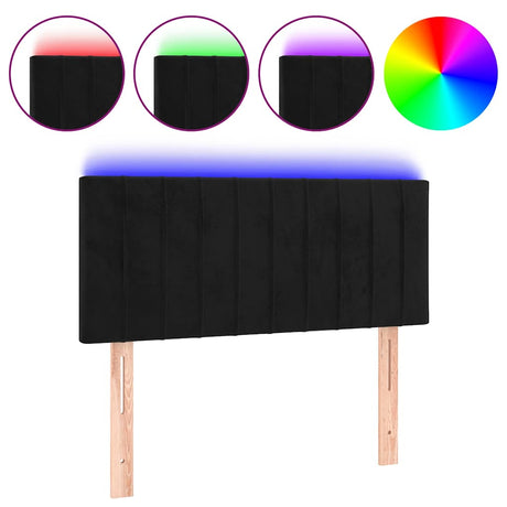 Vidaxl hoofdbord led 100x5x78 88 cm fluweel zwart