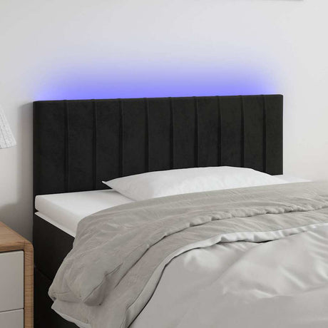 Vidaxl hoofdbord led 100x5x78 88 cm fluweel zwart
