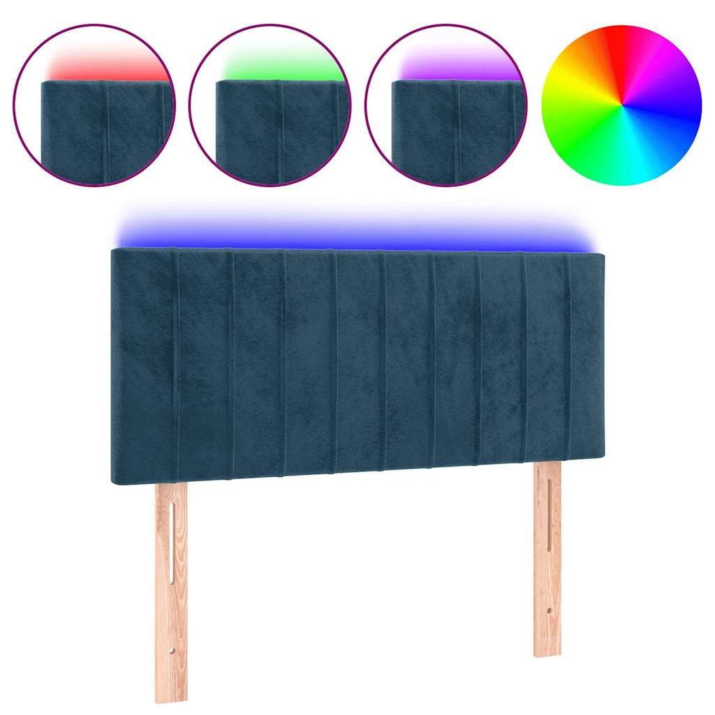 Vidaxl hoofdbord led 100x5x78 88 cm fluweel donkerblauw
