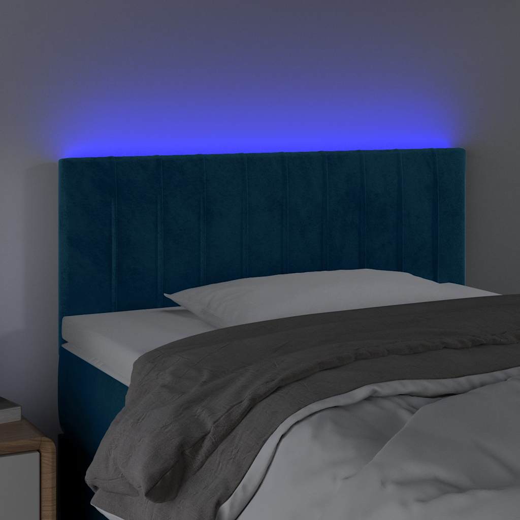 Vidaxl hoofdbord led 100x5x78 88 cm fluweel donkerblauw