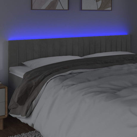 Vidaxl hoofdbord led 160x5x78 88 cm fluweel lichtgrijs