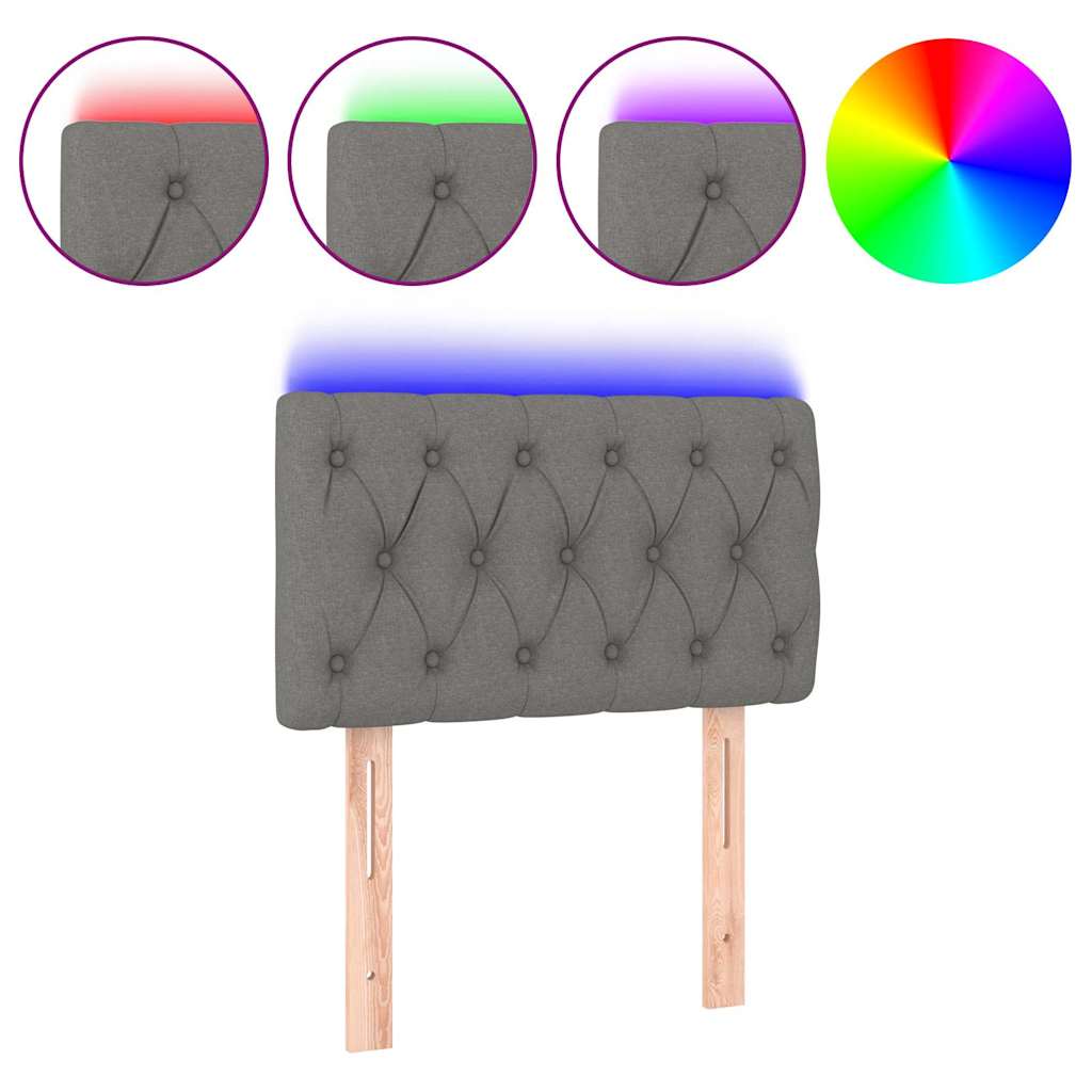 Vidaxl hoofdbord led 80x7x78 88 cm stof lichtgrijs