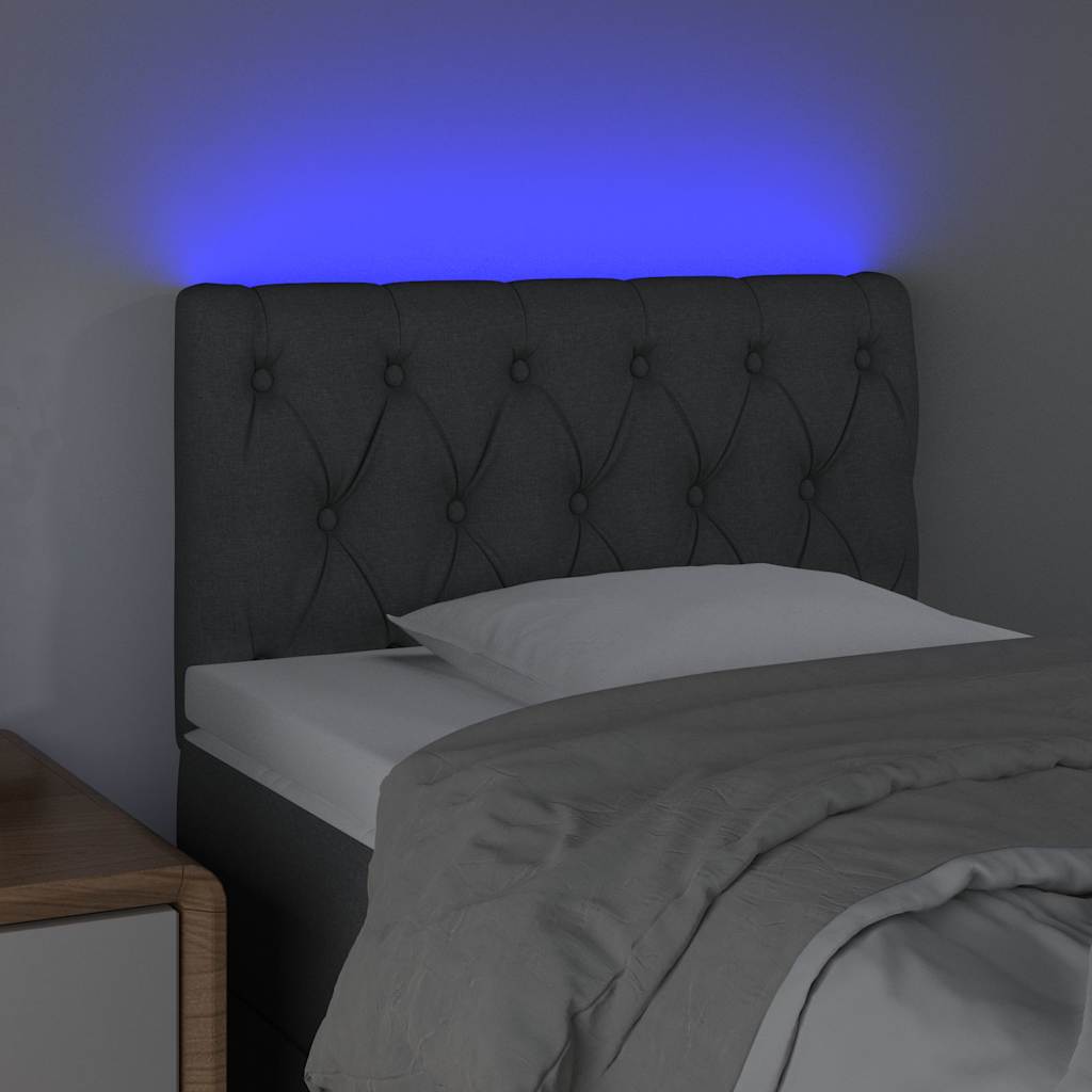 Vidaxl hoofdbord led 80x7x78 88 cm stof lichtgrijs