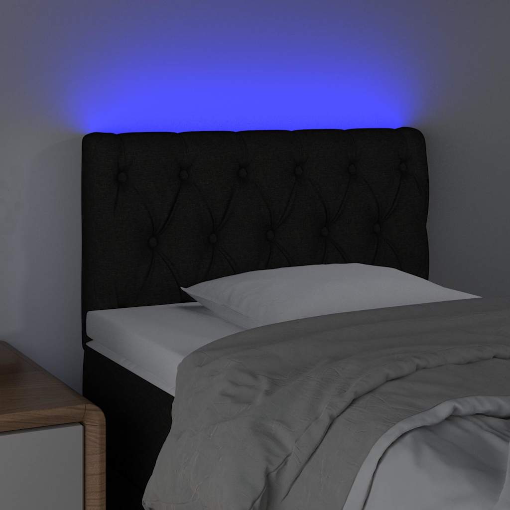 Vidaxl hoofdbord led 80x7x78 88 cm stof zwart