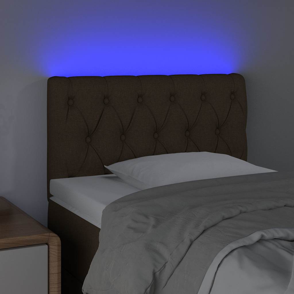 Vidaxl hoofdbord led 80x7x78 88 cm stof donkerbruin