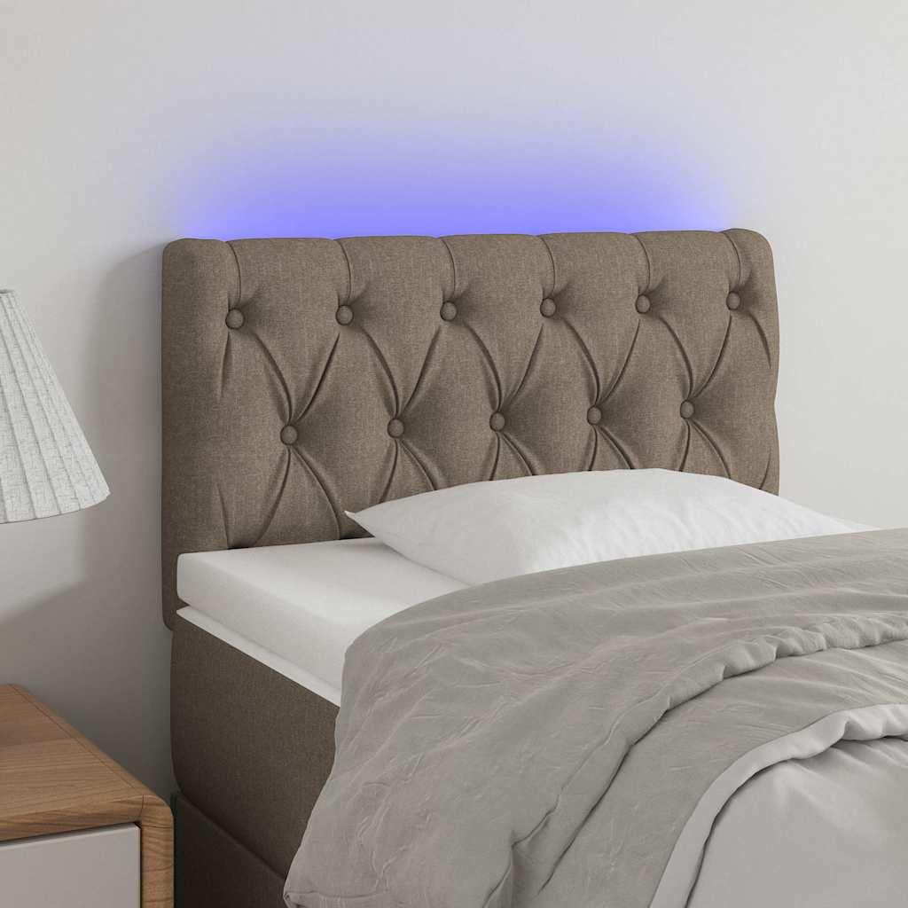 Vidaxl hoofdbord led 80x7x78 88 cm stof taupe