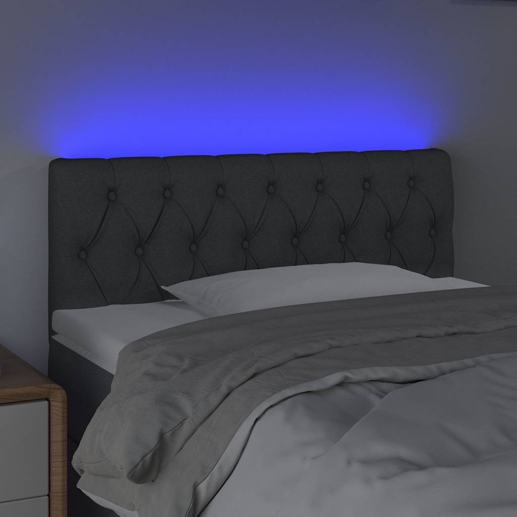 Vidaxl hoofdbord led 90x7x78 88 cm stof donkergrijs