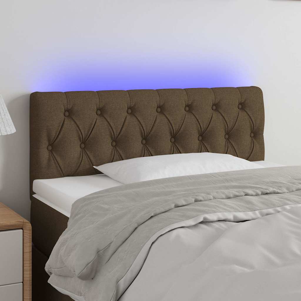 Vidaxl hoofdbord led 90x7x78 88 cm stof donkerbruin