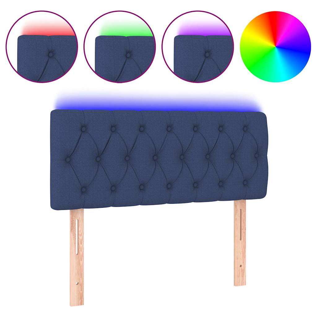 Vidaxl hoofdbord led 90x7x78 88 cm stof blauw
