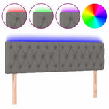 Vidaxl hoofdbord led 144x7x78 88 cm stof donkergrijs