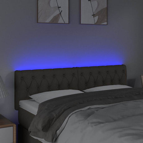 Vidaxl hoofdbord led 144x7x78 88 cm stof taupe