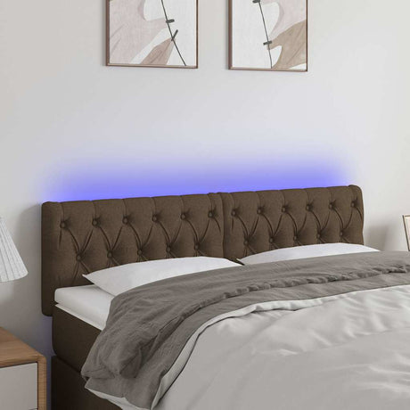 Vidaxl hoofdbord led 160x7x78 88 cm stof donkerbruin