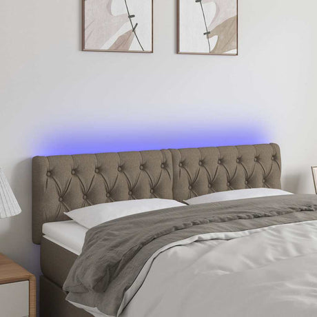 Vidaxl hoofdbord led 160x7x78 88 cm stof taupe