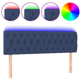 Vidaxl hoofdbord led 160x7x78 88 cm stof blauw