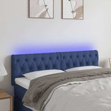 Vidaxl hoofdbord led 160x7x78 88 cm stof blauw