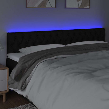 Vidaxl hoofdbord led 180x7x78 88 cm stof zwart