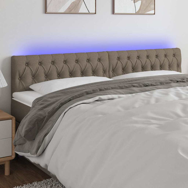 Vidaxl hoofdbord led 180x7x78 88 cm stof taupe