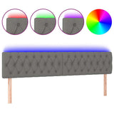 Vidaxl hoofdbord led 200x7x78 88 cm stof donkergrijs