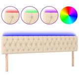 Vidaxl hoofdbord led 200x7x78 88 cm stof crèmekleurig