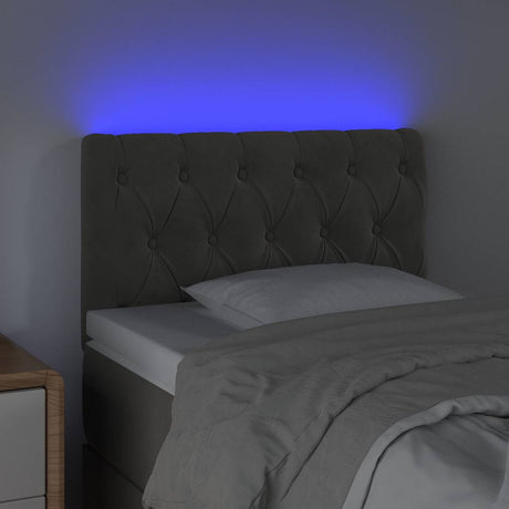 Vidaxl hoofdbord led 80x7x78 88 cm fluweel donkergrijs