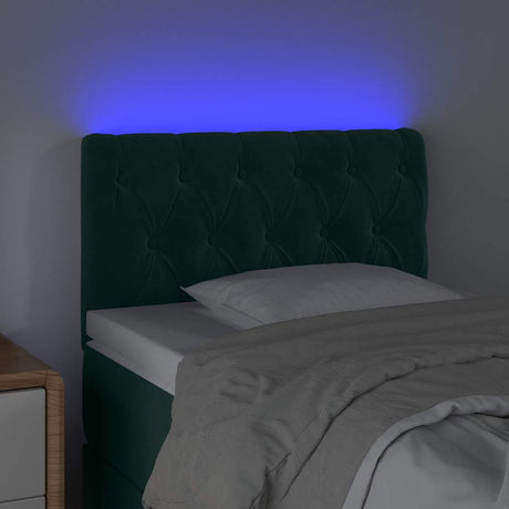 Vidaxl hoofdbord led 80x7x78 88 cm fluweel donkergroen