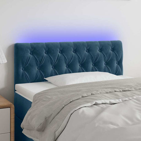 Vidaxl hoofdbord led 100x7x78 88 cm fluweel donkerblauw