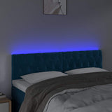 Vidaxl hoofdbord led 144x7x78 88 cm fluweel donkerblauw