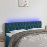Vidaxl hoofdbord led 144x7x78 88 cm fluweel donkerblauw