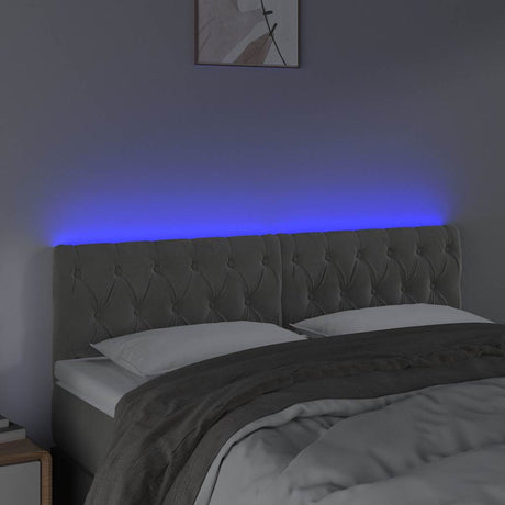 Vidaxl hoofdbord led 160x7x78 88 cm fluweel lichtgrijs