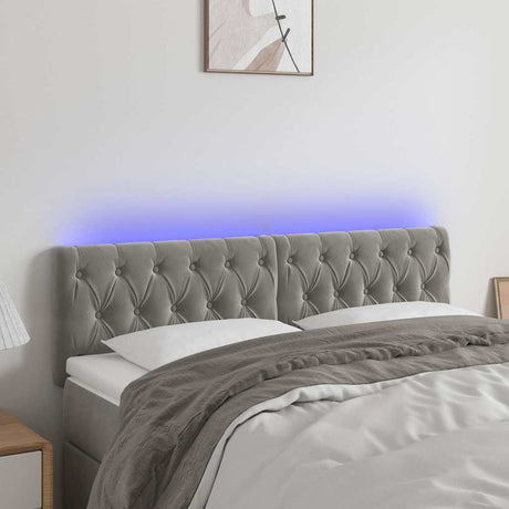 Vidaxl hoofdbord led 160x7x78 88 cm fluweel lichtgrijs