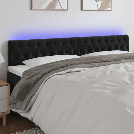 Vidaxl hoofdbord led 200x7x78 88 cm fluweel zwart