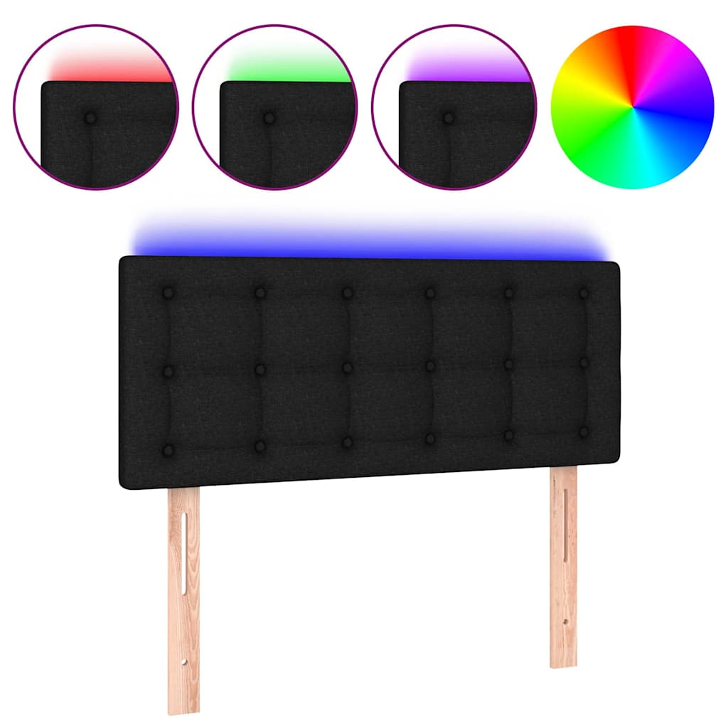 Vidaxl hoofdbord led 80x5x78 88 cm stof zwart