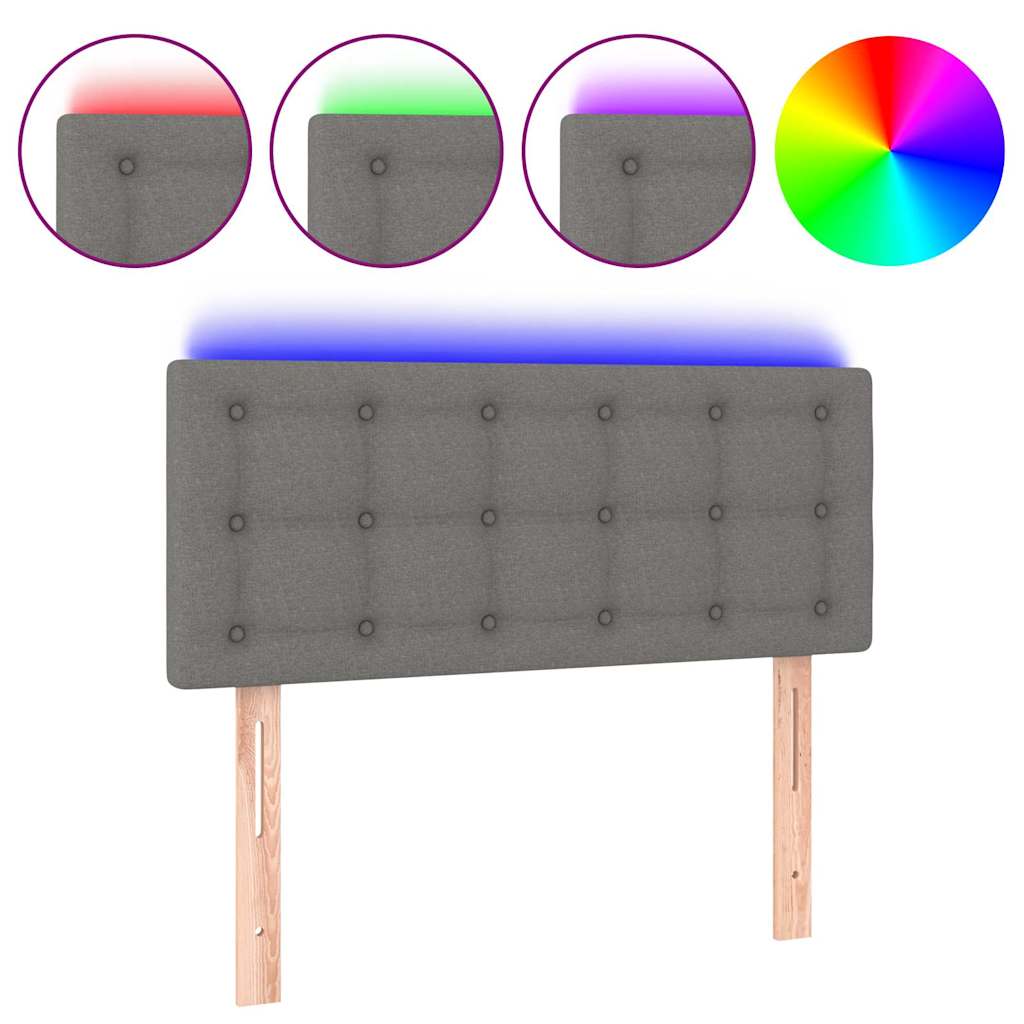 Vidaxl hoofdbord led 90x5x78 88 cm stof donkergrijs