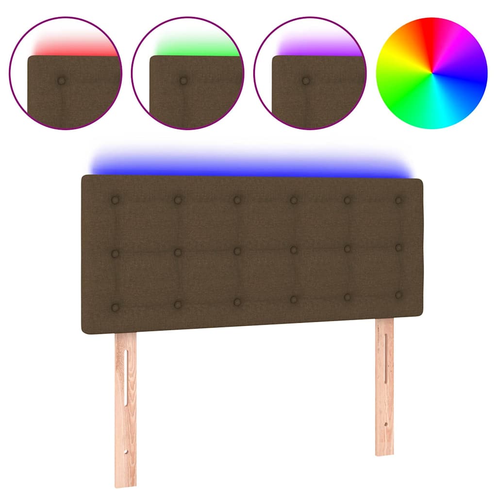 Vidaxl hoofdbord led 90x5x78 88 cm stof donkerbruin