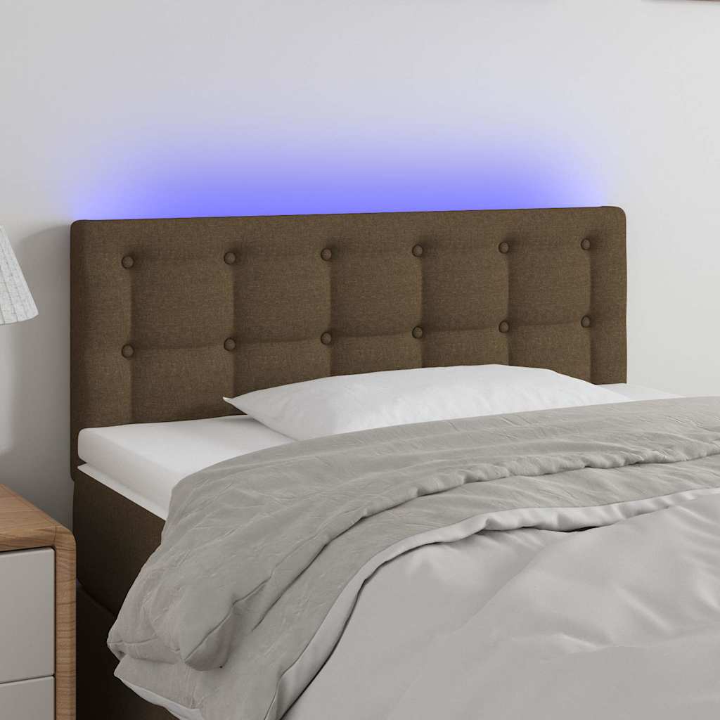 Vidaxl hoofdbord led 90x5x78 88 cm stof donkerbruin