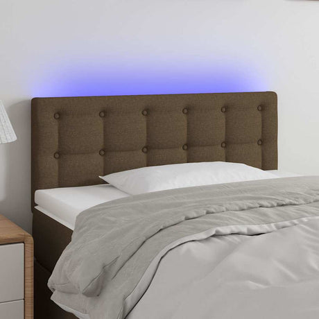 Vidaxl hoofdbord led 90x5x78 88 cm stof donkerbruin