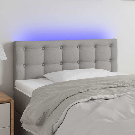 Vidaxl hoofdbord led 100x5x78 88 cm stof lichtgrijs