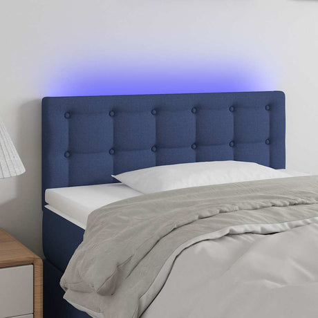 Vidaxl hoofdbord led 100x5x78 88 cm stof blauw