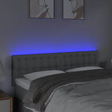 Vidaxl hoofdbord led 144x5x78 88 cm stof lichtgrijs